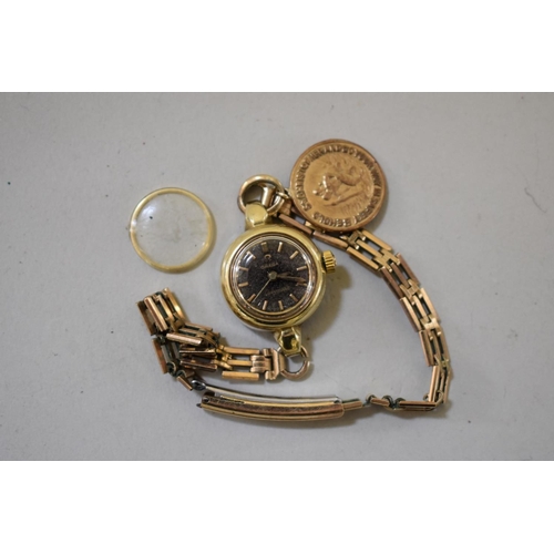 279 - A vintage Omega Ladymatic gold plated wristwatch.