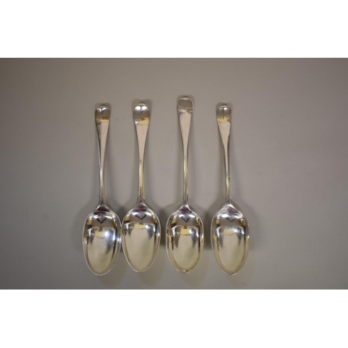 63 - A Victorian silver Hanovarian rat tail pattern tablespoon, by Marshall & Sons, Edinburgh 1889; t... 