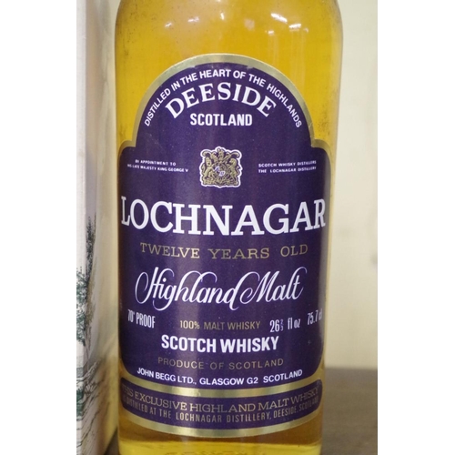 522 - A 26 2/3 fl.oz. bottle of Lochnagar 12 year old 'Highland Malt' whisky, 1970s bottling, in card box.... 