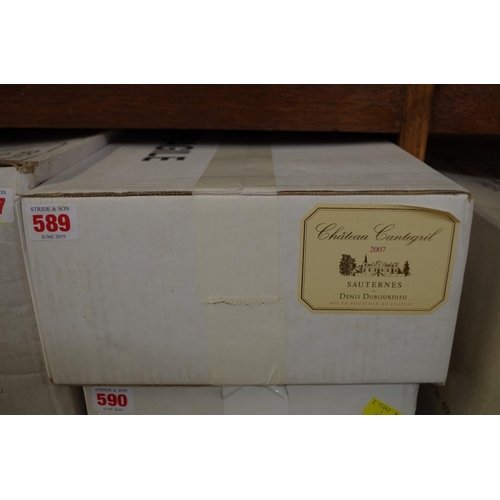 589 - A case of twelve 37.5cl bottles of Chateau Cantegril, 2007, in oc. (12)PLEASE NOTE: ADDITIONAL VAT O... 