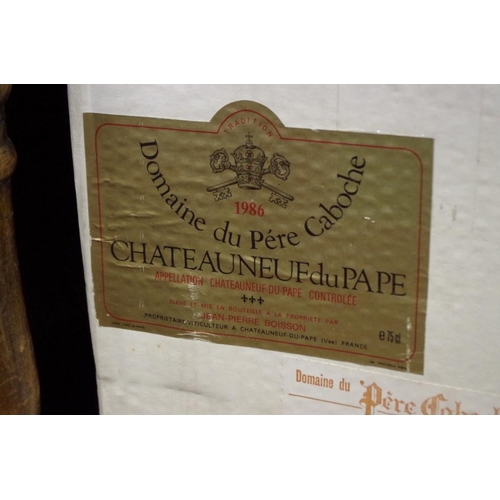 644 - A case of twelve 75cl bottles of Chateauneuf-du-Pape  Pere Caboche, 1986, in oc. (12)PLEASE NOTE: AD... 