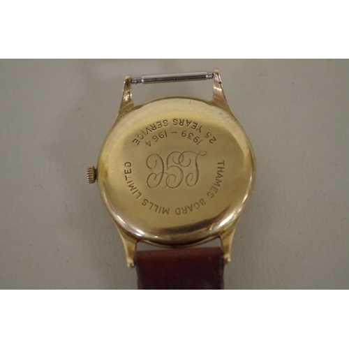 157 - A 1960s Garrard 9ct gold wristwatch, the signed silvered dial decorated Arabic numerals and subsidia... 