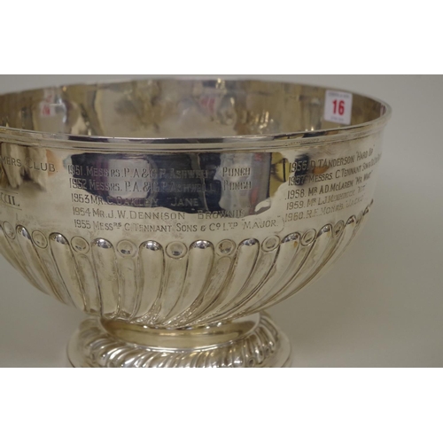 16 - An impressive Edwardian silver pedestal bowl, by Goldsmiths & Silversmiths Co Ltd, London 1906, ... 
