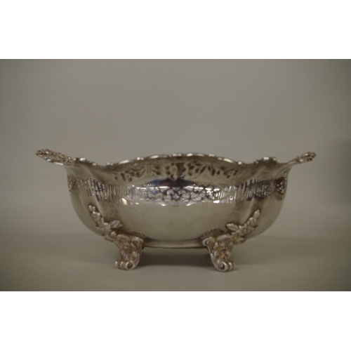 26 - An impressive sterling silver oval pierced fruit bowl, 33.5 x 23.5cm.... 