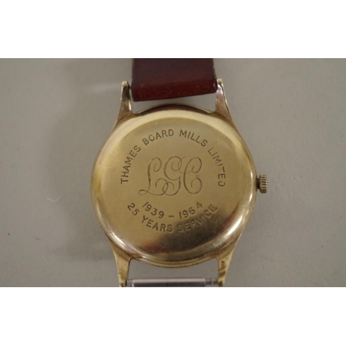 157 - A 1960s Garrard 9ct gold wristwatch, the signed silvered dial decorated Arabic numerals and subsidia... 