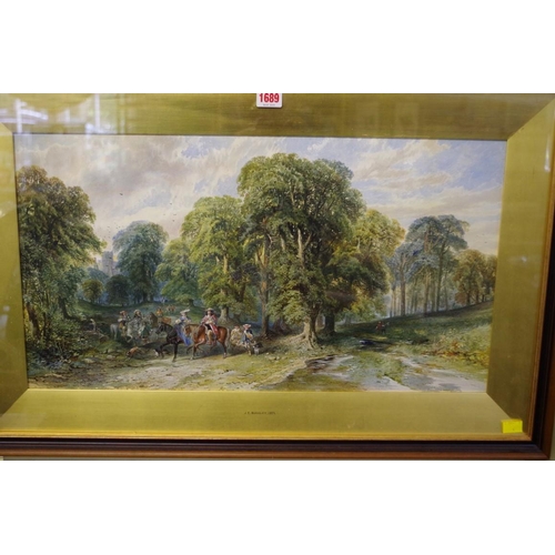 1602 - J E Buckley, 'The Picnic'; 'Returning Home', a pair, each signed and dated 1871, watercolour an... 