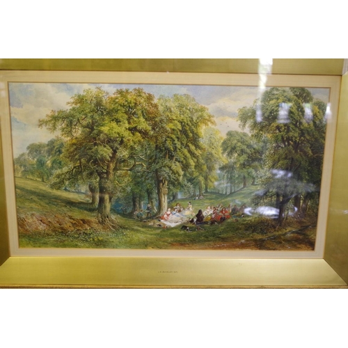 1602 - J E Buckley, 'The Picnic'; 'Returning Home', a pair, each signed and dated 1871, watercolour an... 