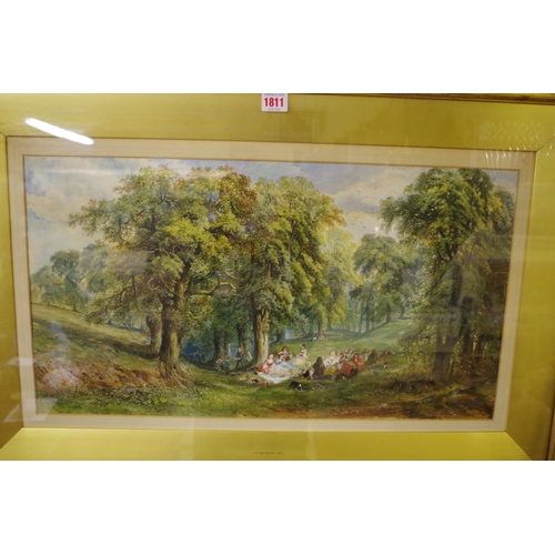 1602 - J E Buckley, 'The Picnic'; 'Returning Home', a pair, each signed and dated 1871, watercolour an... 