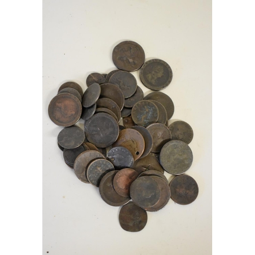 195 - Coins: a quantity of Georgian copper coins, to include cartwheel examples.