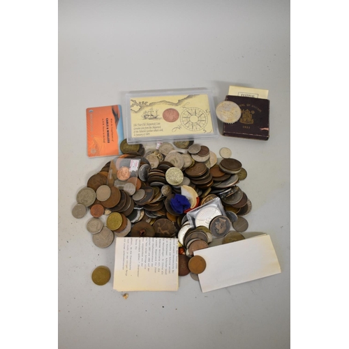 199 - Coins: a quantity of British and world coins.