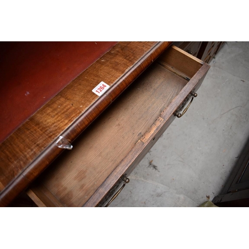 1264 - A walnut pedestal desk, 122cm wide.