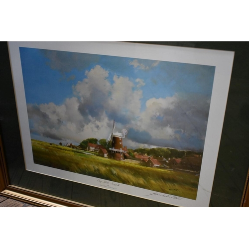 1349 - Frank Wootton, 'Thames Barges at Pin Mill', signed in pencil, colour print, pl.47 x 61cm; together w... 