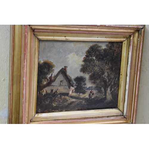 1412 - Manner of John Constable, rural scenes, a pair, oil on board, 10 x 13cm.