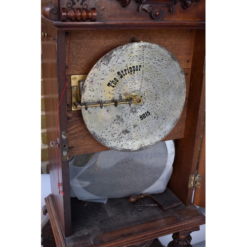 1436 - An impressive late 19th /early 20th century carved walnut Polyphon no.63 model disc playing musical ... 