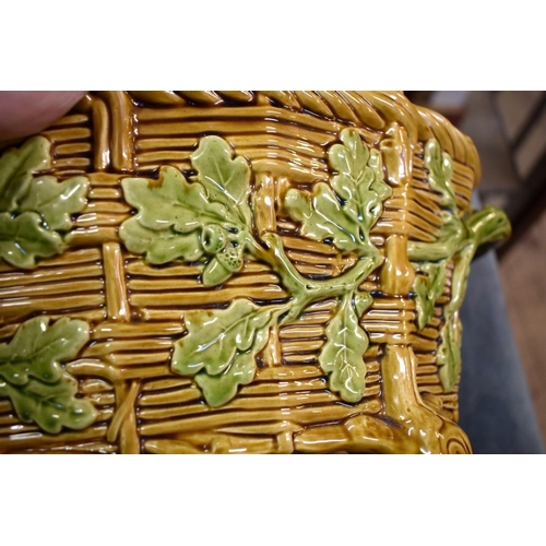 1448 - A Victorian Minton majolica game tureen and cover, 35.5cm wide.