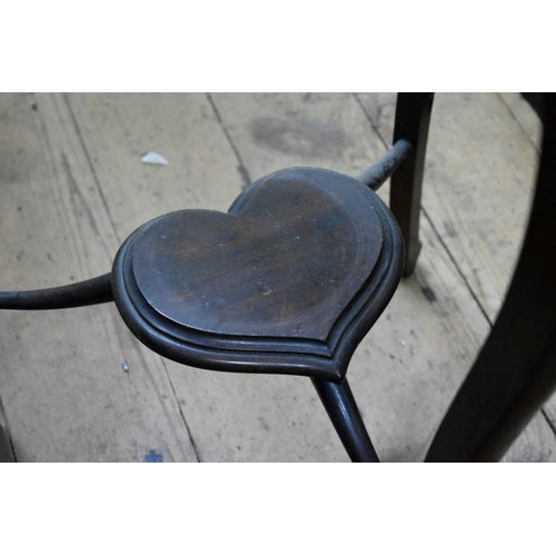 1450 - A circa 1900 heart shaped bijouterie table, 43.5cm wide.  