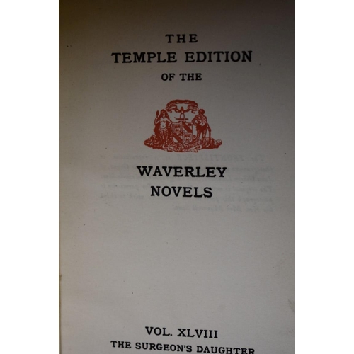 1455 - Forty-eight Waverley novels, half leather.