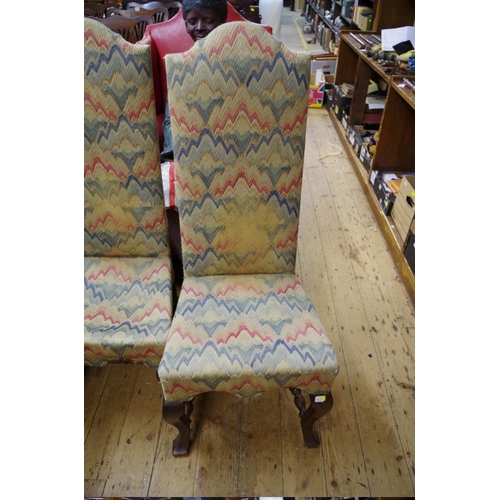 1492 - A pair of late 17th century style oak and gros point side chairs.