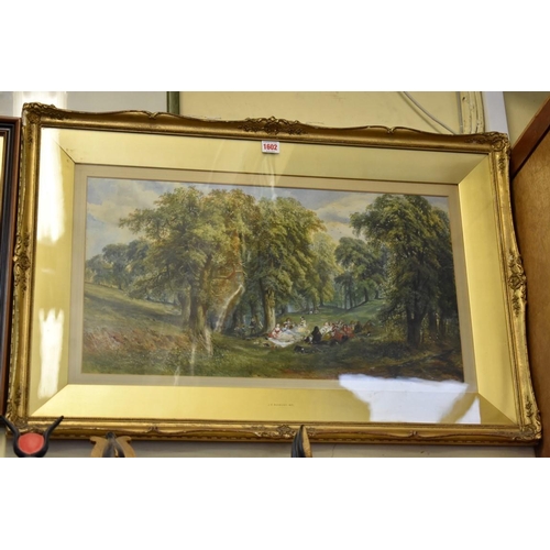 1602 - J E Buckley, 'The Picnic'; 'Returning Home', a pair, each signed and dated 1871, watercolour an... 