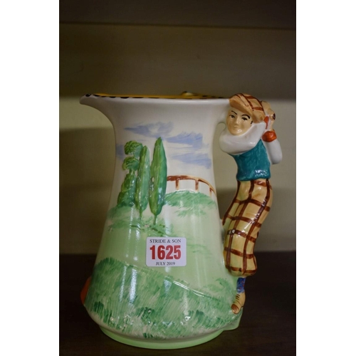 1625 - A 1930s Burleigh ware Golfer jug, 19.5cm high.