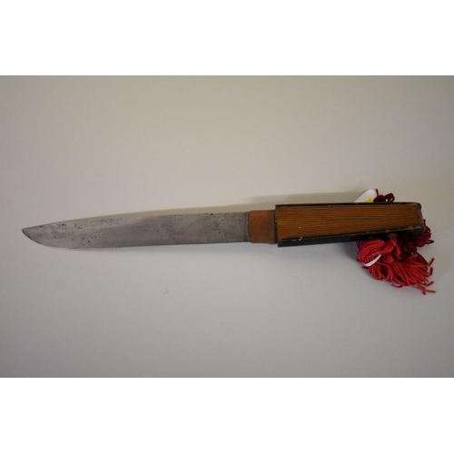 1687 - A Japanese Meiji Tanto folded fan knife dagger, having 16.5cm steel blade.