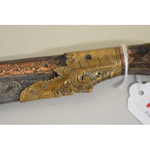 1700 - An 18th/19th century Ceylonese Kandyan knife, or ul-pihiya, 29cm, (no sheath).