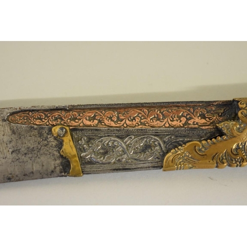 1700 - An 18th/19th century Ceylonese Kandyan knife, or ul-pihiya, 29cm, (no sheath).