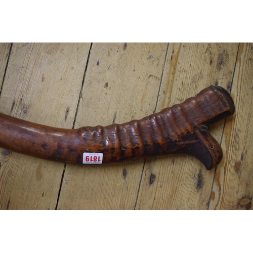 1819 - Ethnographica: a large Fijian gata war club, 104.5cm long.