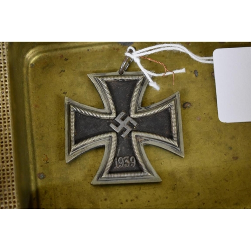 1864 - Medals: a Christmas 1914 brass tin; together with a German Iron Cross.