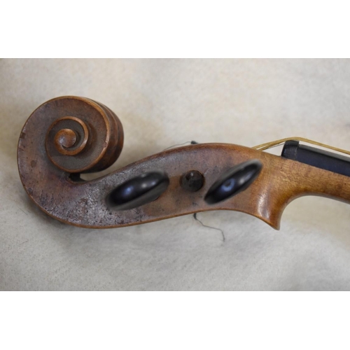 1869 - A late 19th century Continental violin, with 14in two piece back, bearing label inscribed 'Gio Paulo... 