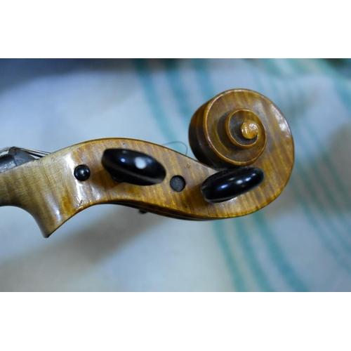 1870 - An antique German violin, with 14in two piece back, inscribed on label 'Alban Voigt & Co...', in... 