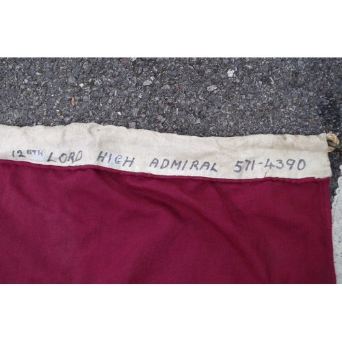 1500a - A very large Lord High Admiral's flag, the sleeved edge inscribed '12...Lord High Admiral...', ... 