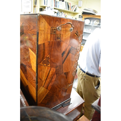 1443 - A good 19th century Japanese parquetry table cabinet, 62 x 54cm.