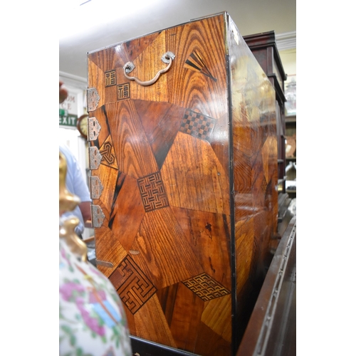 1443 - A good 19th century Japanese parquetry table cabinet, 62 x 54cm.