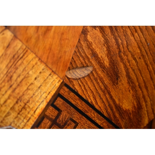 1443 - A good 19th century Japanese parquetry table cabinet, 62 x 54cm.