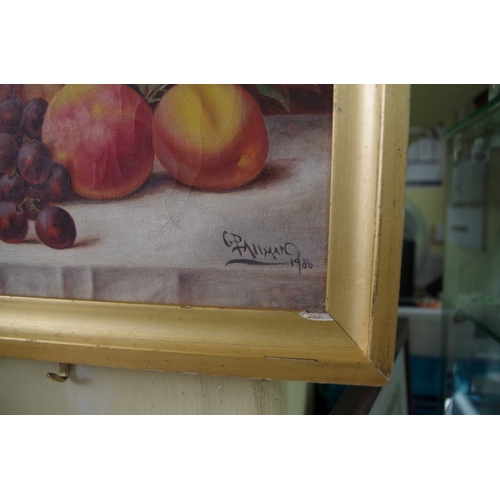 1430 - G Pallman, still life of fruit, a pair, each signed and dated 1906, oil on canvas, 16.5 x 24.5cm.... 