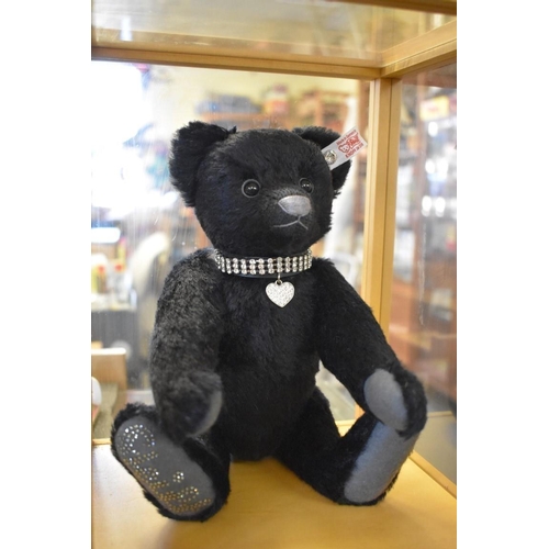 Steiff: a 2011 'Krystina' black mohair growler bear, having