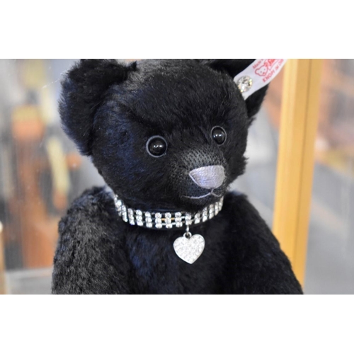 Steiff: a 2011 'Krystina' black mohair growler bear, having