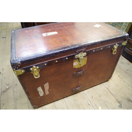 1338 - A Louis Vuitton trunk, circa 1920s, stamped and numbered 121416 to interior, 59cm high x 92cm wide x... 