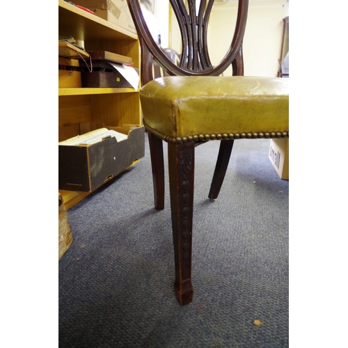 1372 - A set of five antique mahogany dining chairs, to include an elbow chair.