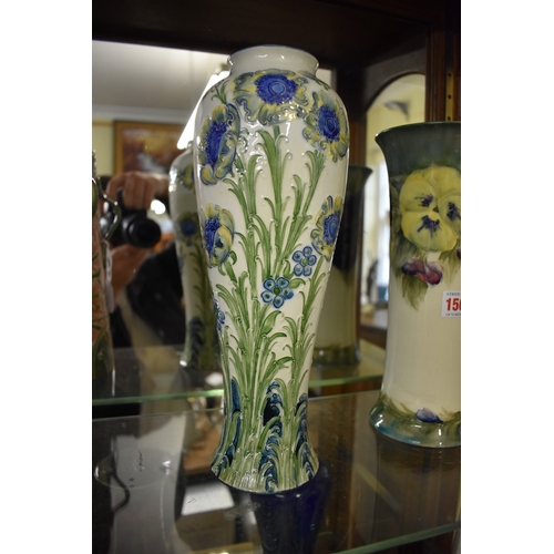 1501 - A Macintyre Florian Ware 'Yellow Poppy' pattern vase, painted and printed marks, 29.5cm high.... 