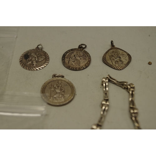 168 - A quantity of silver and other metal necklaces, bracelets etc.