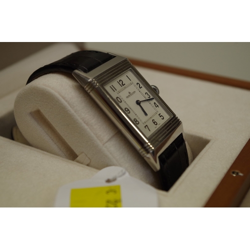 196 - A Jaeger Le Coultre Grande Reverso Ultra Thin stainless steel manual wind wristwatch, 46mm, ref: 277... 