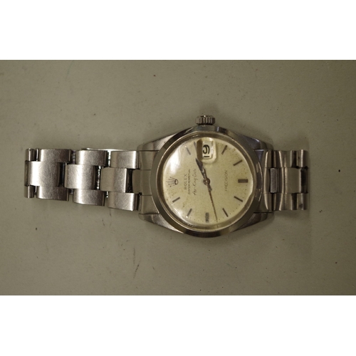 218 - A Rolex Air King Date stainless steel automatic wristwatch, 34mm, ref: 5700; together with a spare R... 