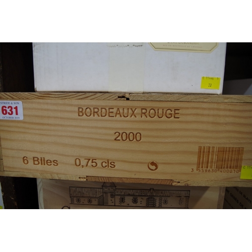 631 - A case of six 75cl bottles of Heritage de Chateau Thieulley, 2000, in owc. (6)PLEASE NOTE: ADDITIONA... 