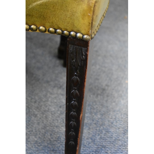 1372 - A set of five antique mahogany dining chairs, to include an elbow chair.