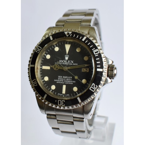 185 - A rare Rolex Sea-Dweller 'Great White' wristwatch, ref: 1665, Mk.I dial, Serial No. 3118220, circa 1...