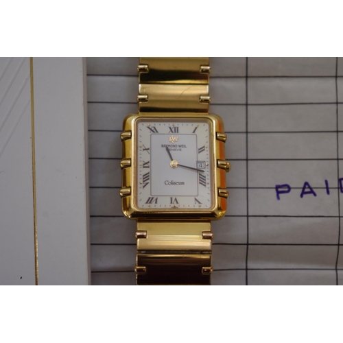 A Raymond Weil Coliseum gold plated quartz tank wristwatch 26mm