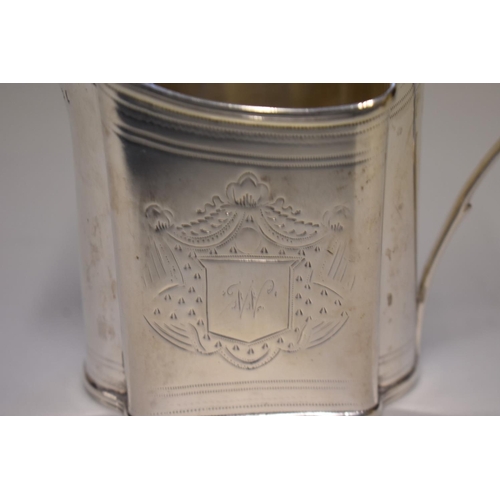 9 - WITHDRAWN FROM SALE: A George III silver milk jug, makers mark indistinct, London 1793, 11.5cm high,... 