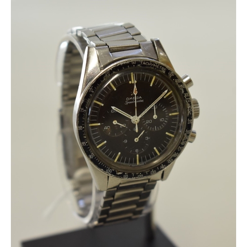 204 - A rare circa 1965 Omega 'Ed White' Speedmaster stainless steel manual wind wristwatch, 39mm, cal 321...